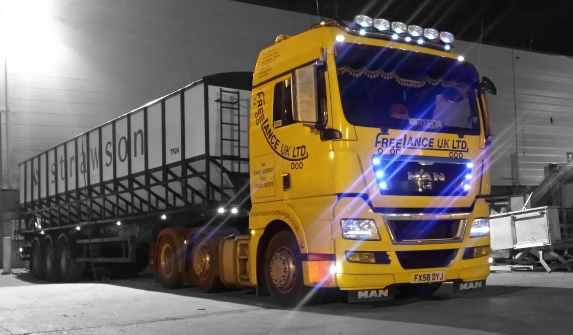 night time haulage truck