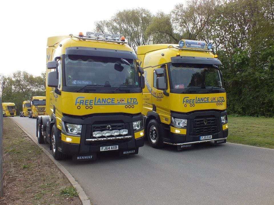 fleet of specialist haulage trucks